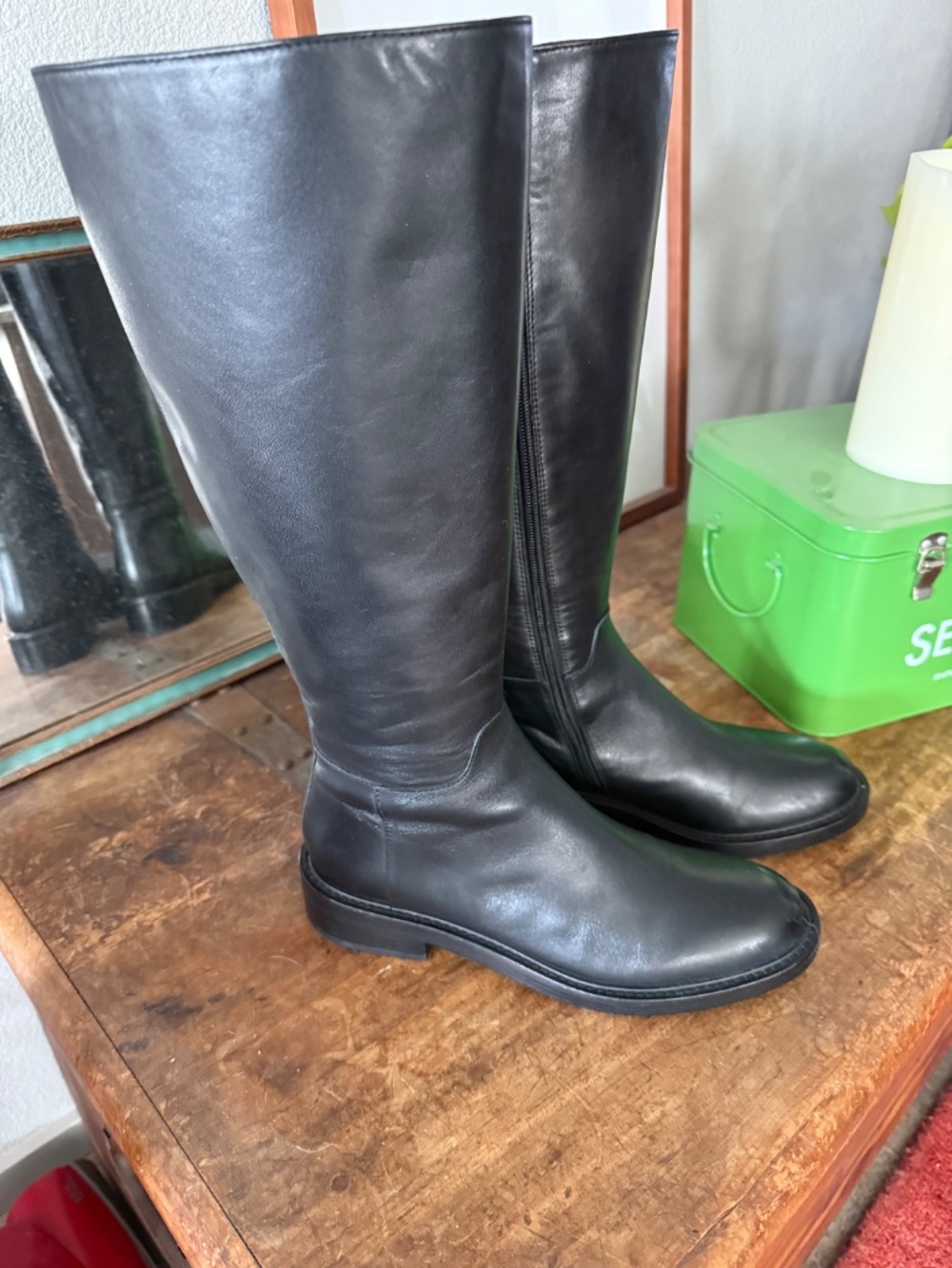 Quince Italian Leather Black riding boots size 9 - Picture 2 of 5